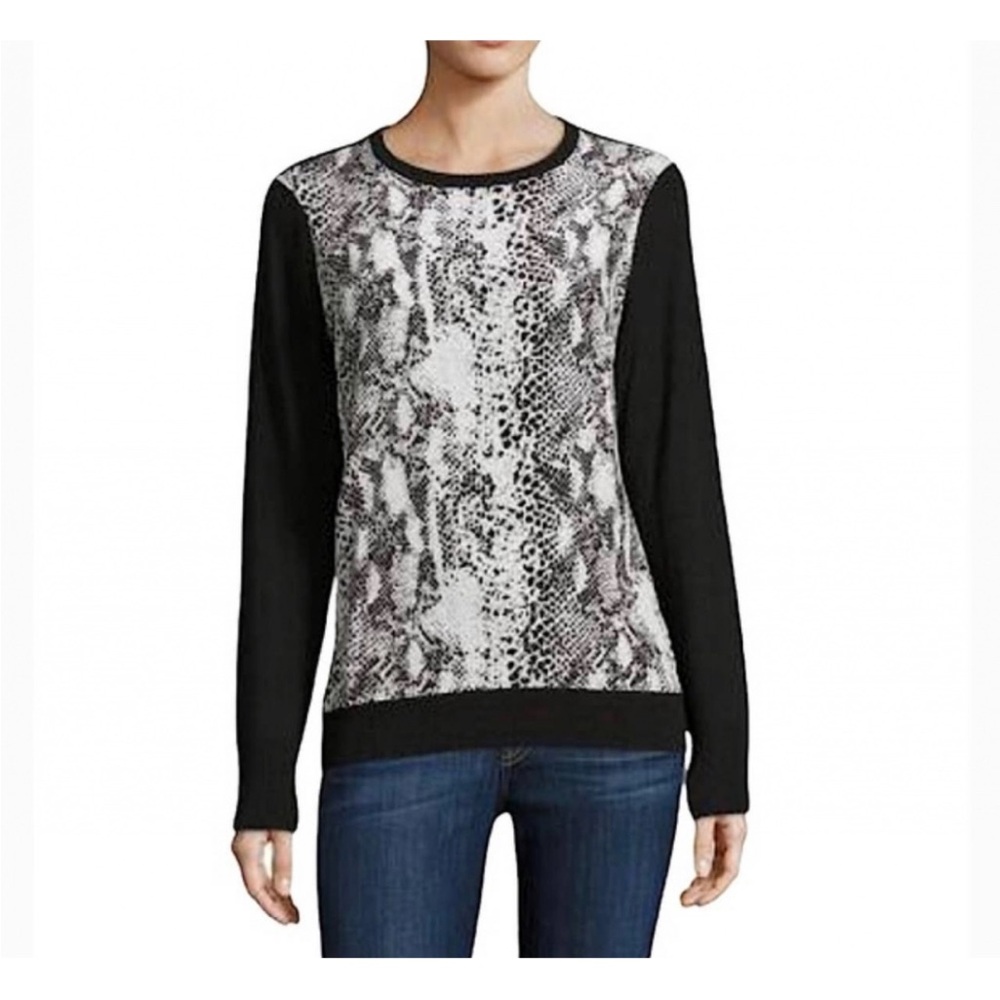 Equipment Femme wool silk snake print sweater size M